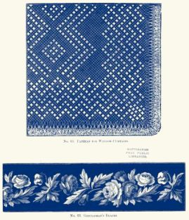 No. 65. PATTERN FOR WINDOW-CURTAINS, No. 66. GENTLEMAN'S BRACES.