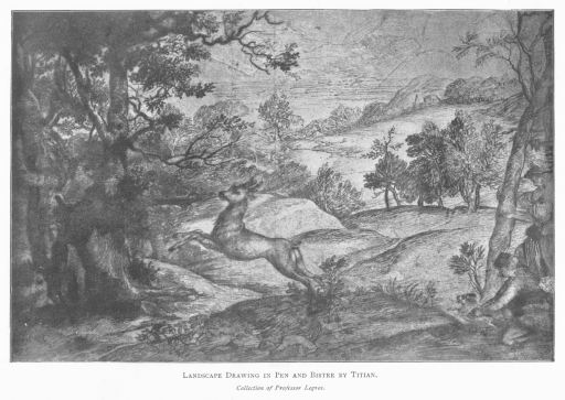 Landscape drawing in pen and bistre by Titian. Landscape drawing in pen and bistre by Titian.