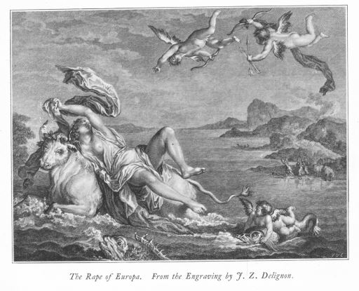The Rape of Europa. From the Engraving by J.Z. Delignon. The Rape of Europa. From the Engraving by J.Z. Delignon.