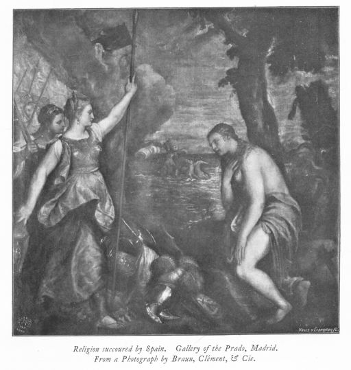 Religion succoured by Spain. Gallery of the Prado, Madrid. From a Photograph by Braun, Clément, & Cie. Religion succoured by Spain. Gallery of the Prado, Madrid. From a Photograph by Braun, Clément, & Cie.