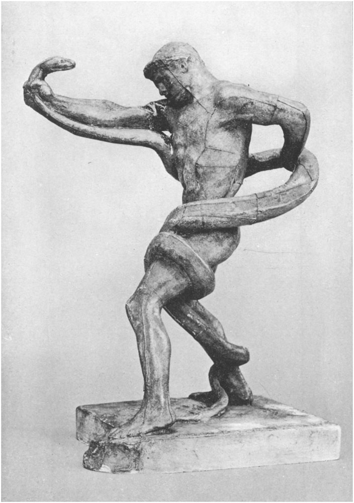 An Athlete Strangling a Python