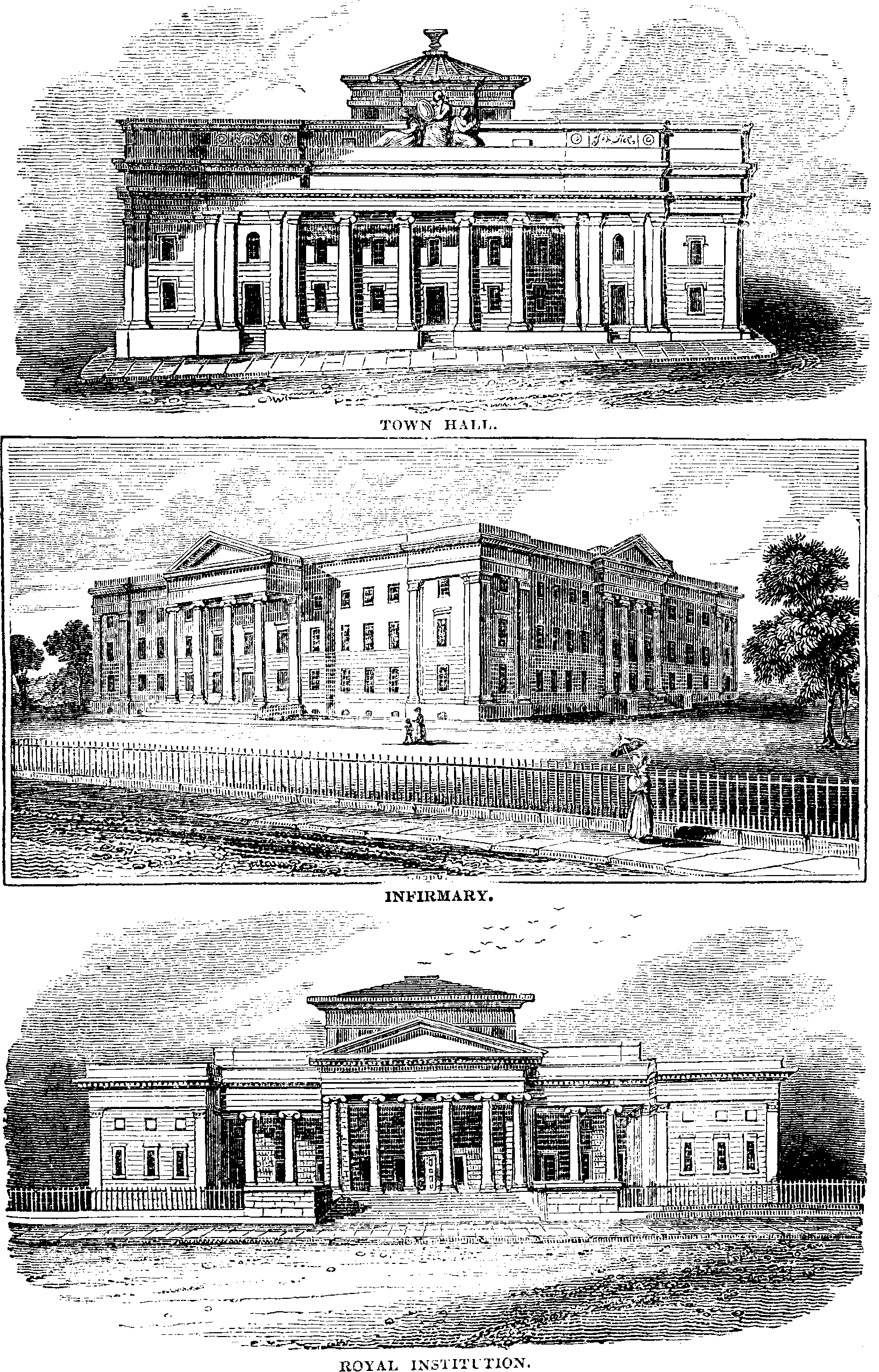Town Hall. Infirmary. Royal Institution.