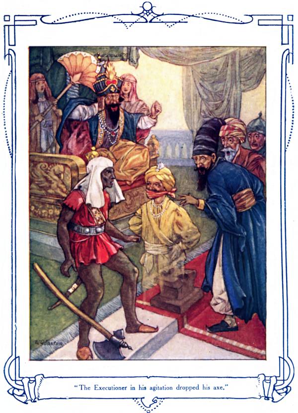 The Executioner in his agitation dropped his axe Illustration: The Executioner in his agitation dropped his axe.