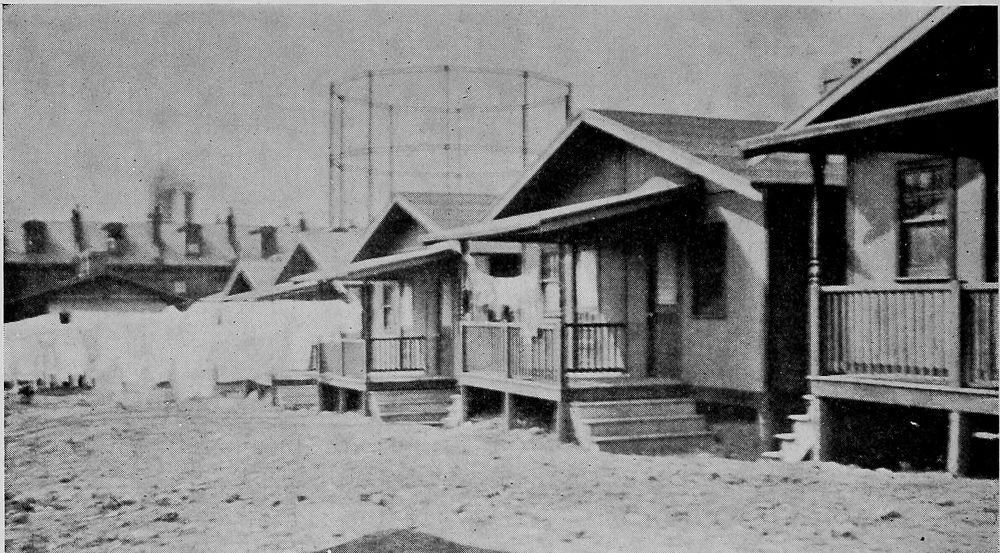 A Row of Model Houses Originally Built by a Steel Company for its Colored Workers, but used by Foreign Laborers at Present Because of the Protest of the People in the Neighborhood.