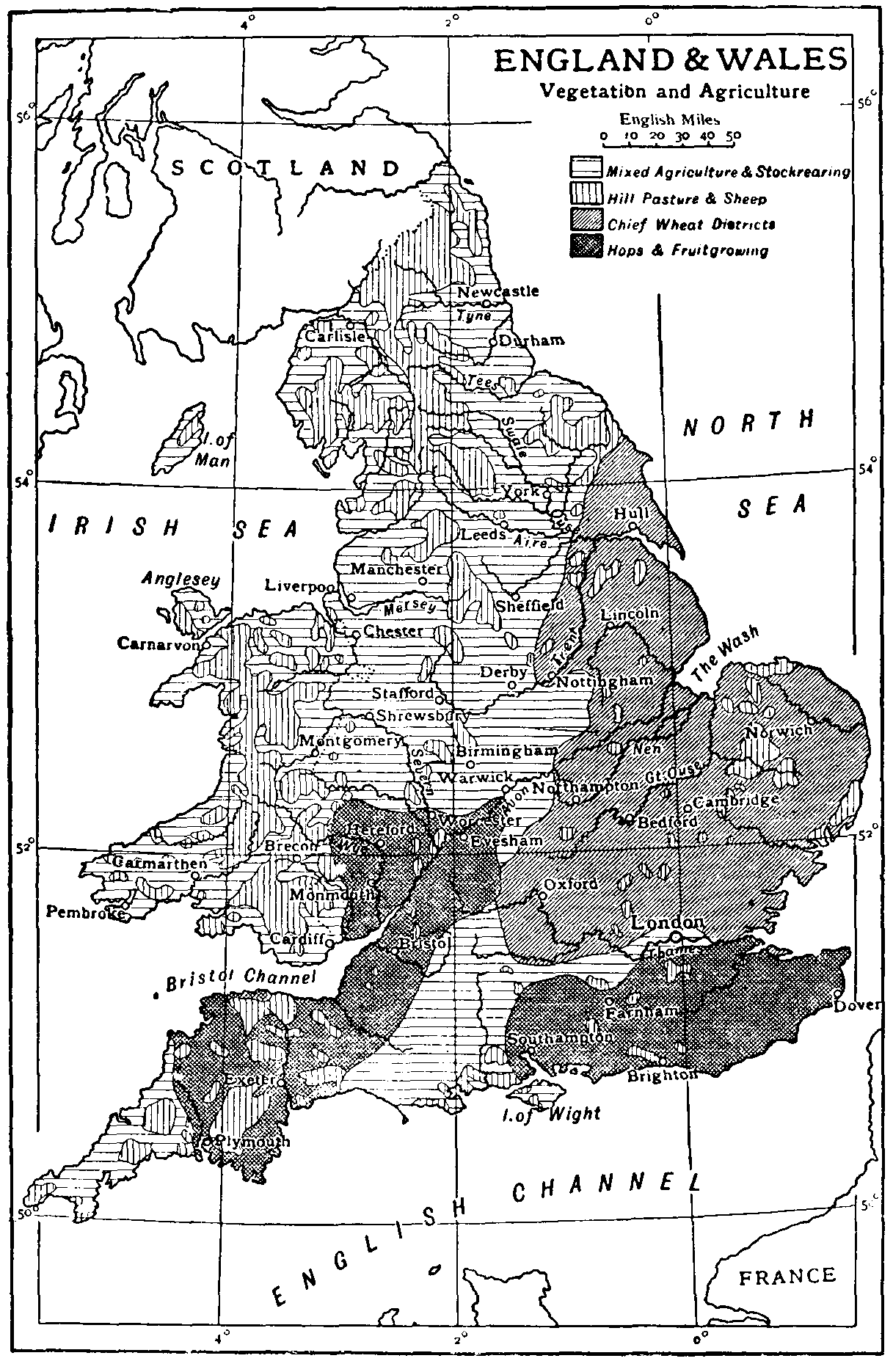 England and Wales, Vegetation and Agriculture