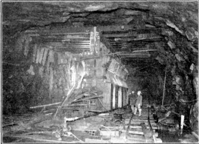 Center Wall and Skewback Under I-Beams, After Removal of Double Row of Posts Center Wall and Skewback Under I-Beams, After Removal of Double Row of Posts