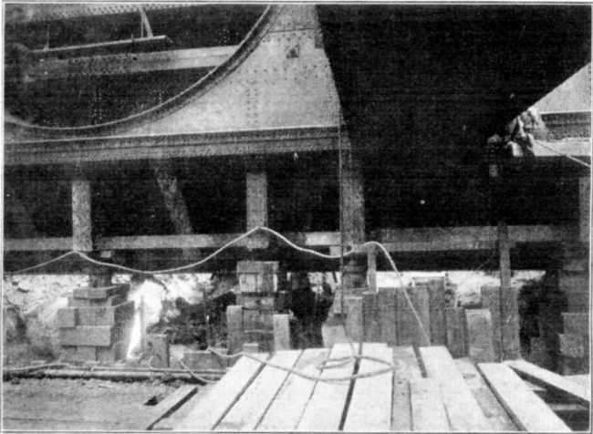 Plate LXIV, Fig. 4.--Caisson Supported on Jacks and Blocks. Plate LXIV, Fig. 4.--Caisson Supported on Jacks and Blocks.