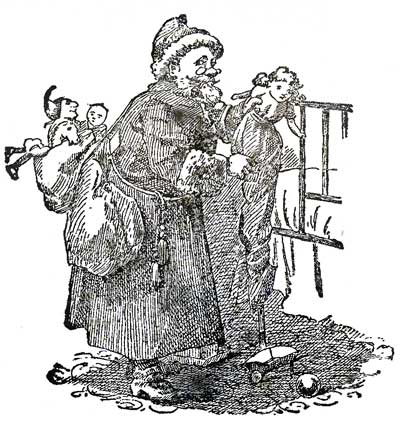 St. Nick delivering toys