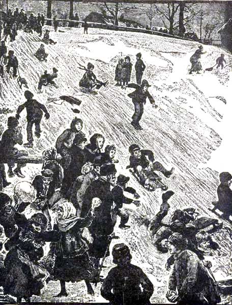 boys sledding