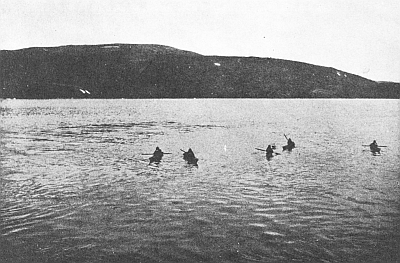 ESKIMOS COMING OFF TO THE ROOSEVELT IN KAYAKS ESKIMOS COMING OFF TO THE ROOSEVELT IN KAYAKS