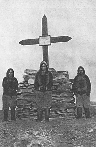 MEMORIAL ERECTED TO THE MEMORY OF PROFESSOR ROSS G. MARVIN, AT CAPE SHERIDAN MEMORIAL ERECTED TO THE MEMORY OF PROFESSOR ROSS G. MARVIN, AT CAPE SHERIDAN