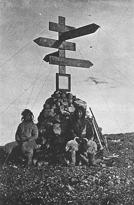 PERMANENT MONUMENT ERECTED AT CAPE COLUMBIA TO MARK POINT OF DEPARTURE AND RETURN OF NORTH POLE SLEDGE PARTY PERMANENT MONUMENT ERECTED AT CAPE COLUMBIA TO MARK POINT OF DEPARTURE AND RETURN OF NORTH POLE SLEDGE PARTY