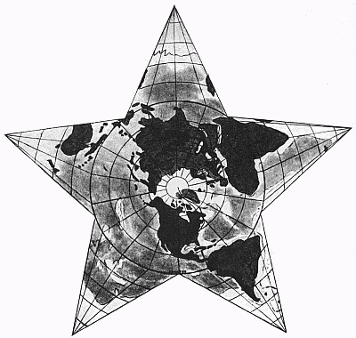 STELLAR PROJECTION, SHOWING THE RELATION OF THE POLAR SEA TO THE VARIOUS CONTINENTS STELLAR PROJECTION, SHOWING THE RELATION OF THE POLAR SEA TO THE VARIOUS CONTINENTS