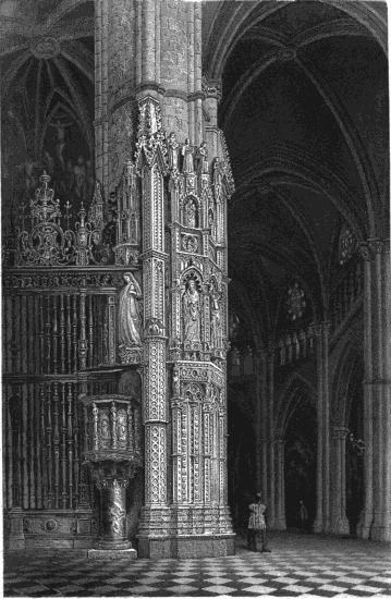INTERIOR OF THE CATHEDRAL, TOLEDO. INTERIOR OF THE CATHEDRAL, TOLEDO.