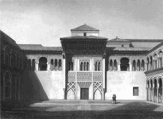 FAÇADE OF THE ALCAZAR, SEVILLE. FAÇADE OF THE ALCAZAR, SEVILLE.