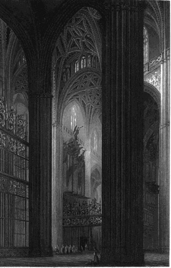 INTERIOR OF THE CATHEDRAL, SEVILLE. INTERIOR OF THE CATHEDRAL, SEVILLE.