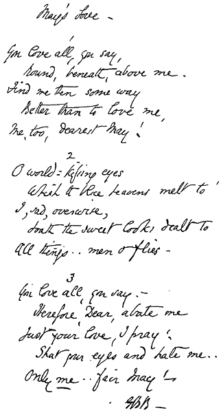 May's Love Handwritten Copy of Poem