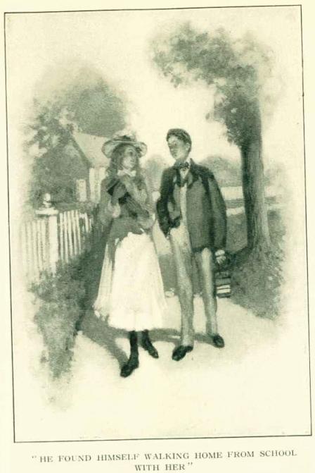 He found himself walking home from school with her