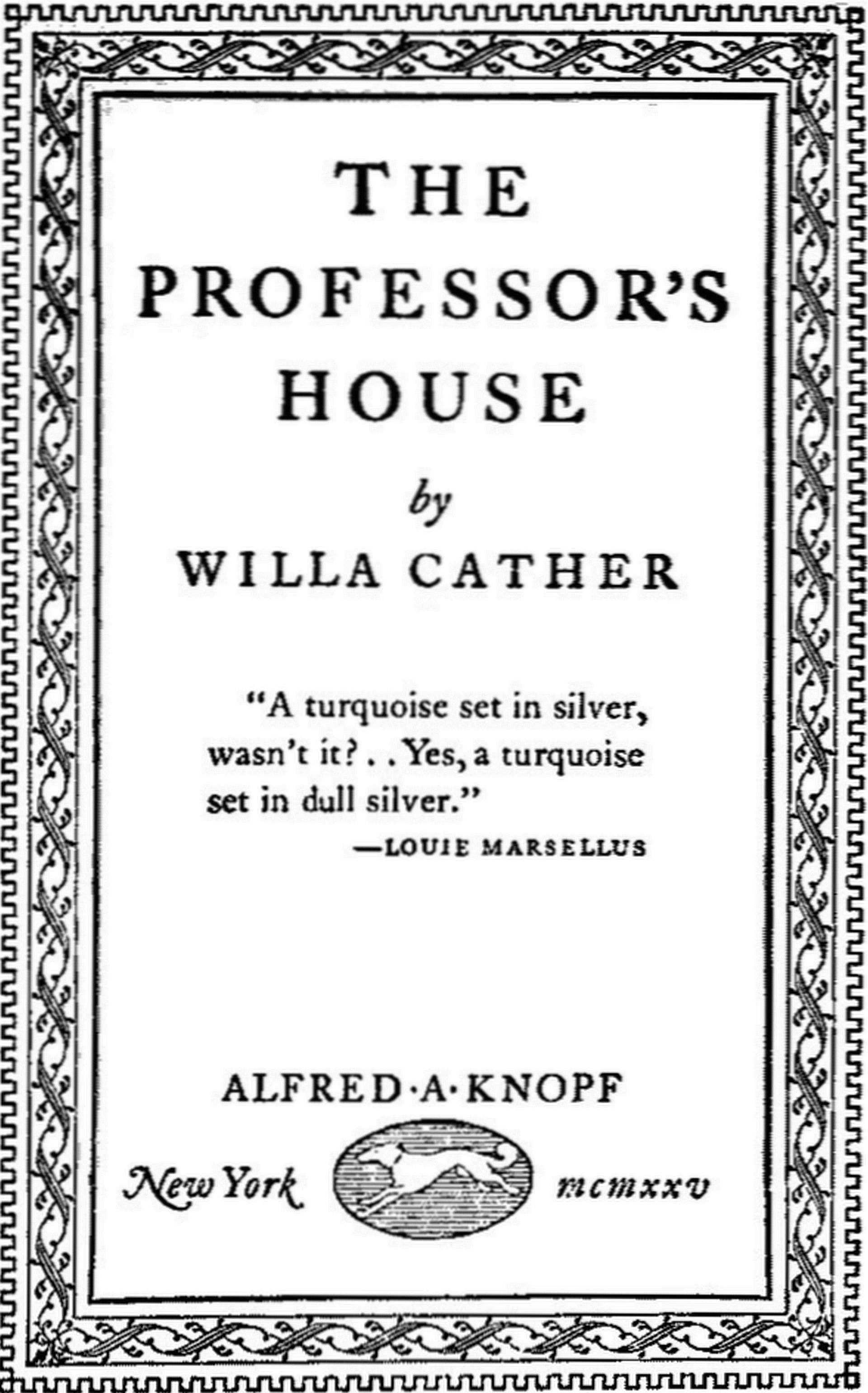 Aging professor Godfrey St. Peter, facing his family's move to a new house, retreats to his old study, mourning his lost idealism and the death of his brilliant son-in-law Tom Outland, whose memory haunts everyone around him.