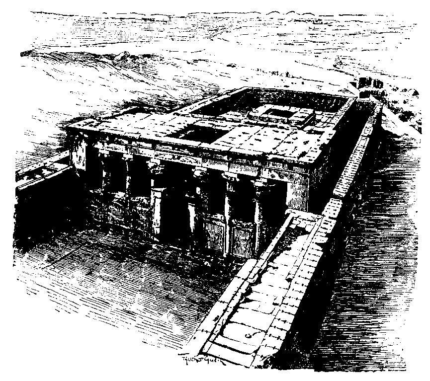 Fig 82.--The pronaos of Edfû, as seen from the top of the eastern pylon. 