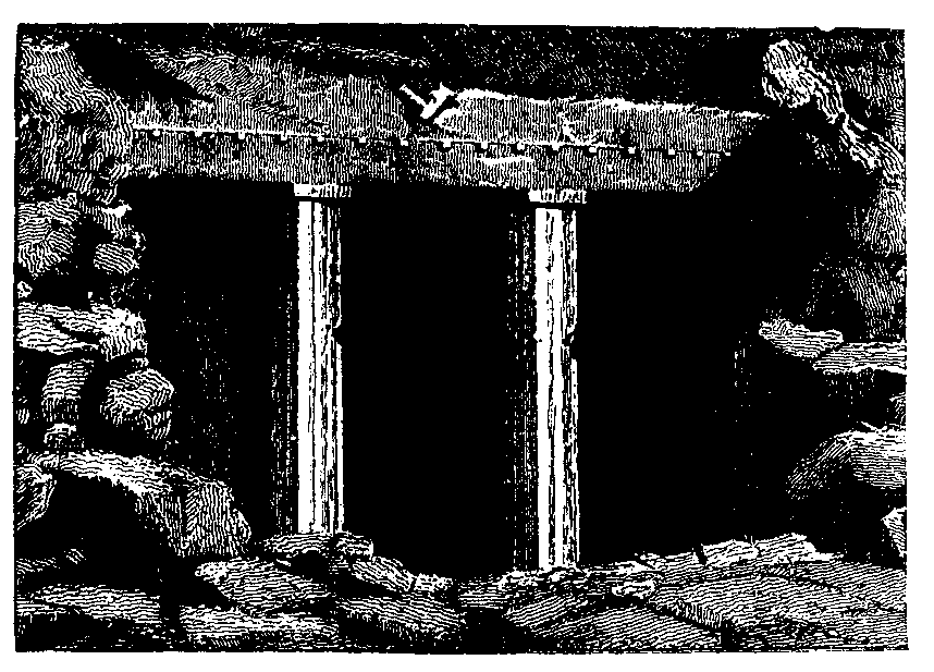 Fig 151.--Façade of tomb of Khnûmhotep, at Beni Hasan, Twelfth Dynasty. 