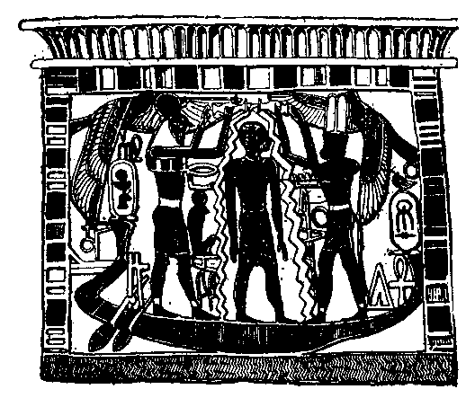 Fig 303.--Pectoral of Queen Aahhotep, bearing cartouche of King Ahmes I. 