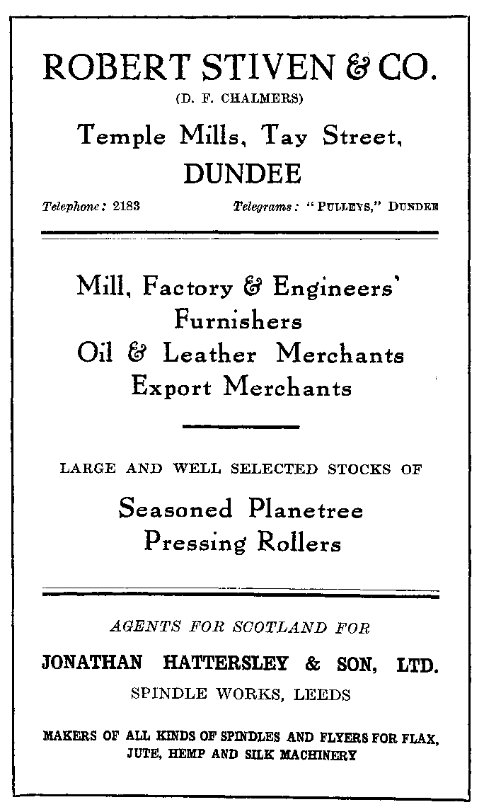 Advertisement: Robert Stiven & Co.