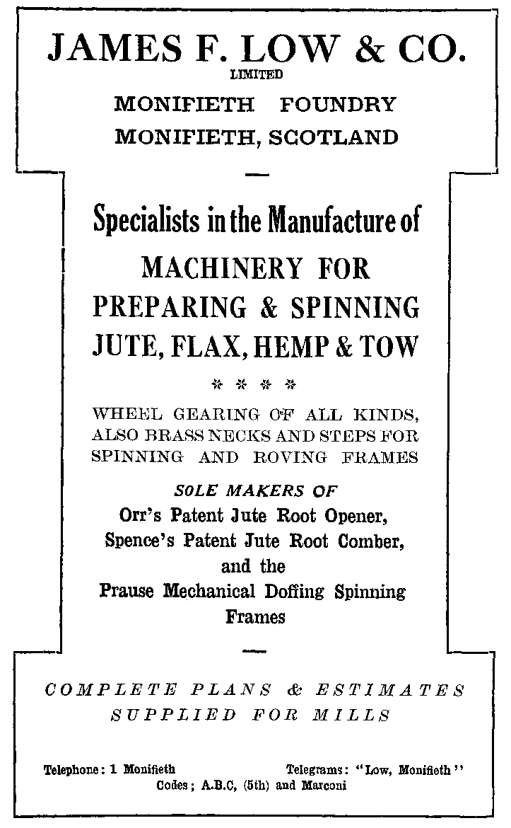 Advertisement: James F. Low & Co., LTD.