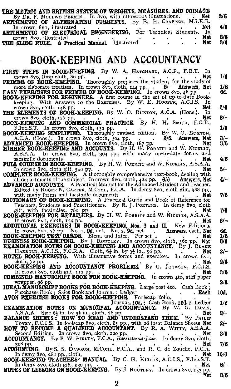 Advertisement: PITMAN HANDBOOKS: BOOK-KEEPING & ACCOUNTANCY