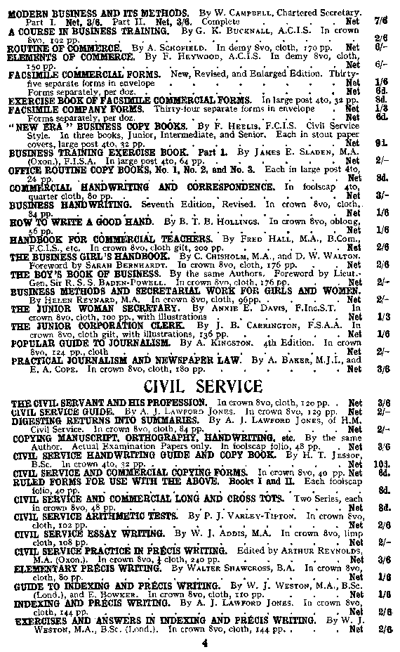 Advertisement: PITMAN HANDBOOKS: CIVIL SERVICE