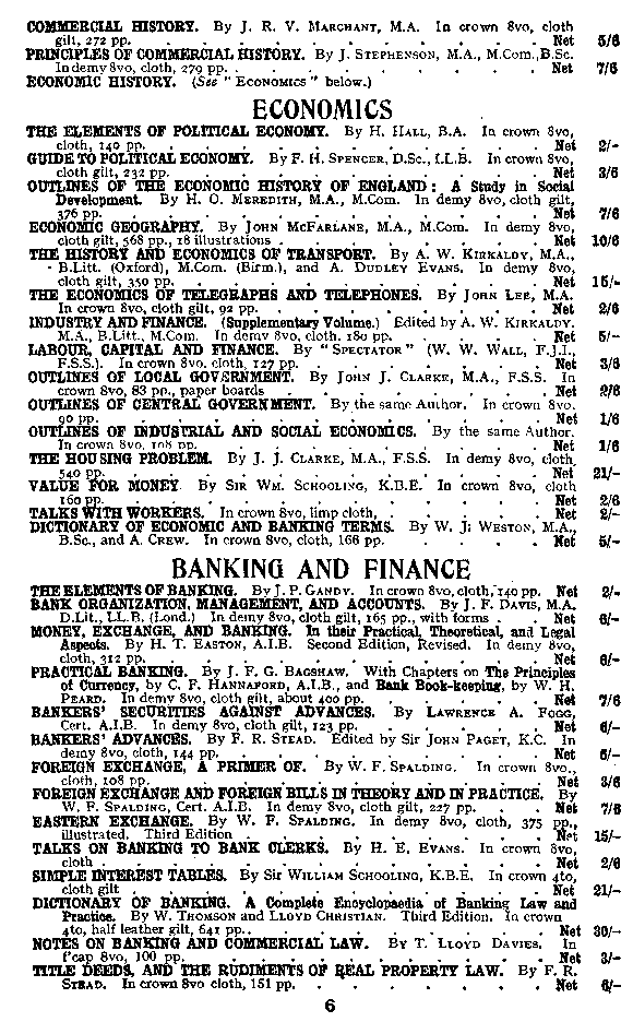 Advertisement: PITMAN HANDBOOKS: ECONOMICS, BANKING