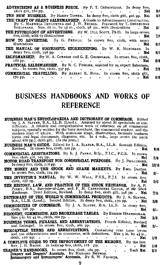 Advertisement: PITMAN HANDBOOKS: HANDBOOKS, REFERENCE
