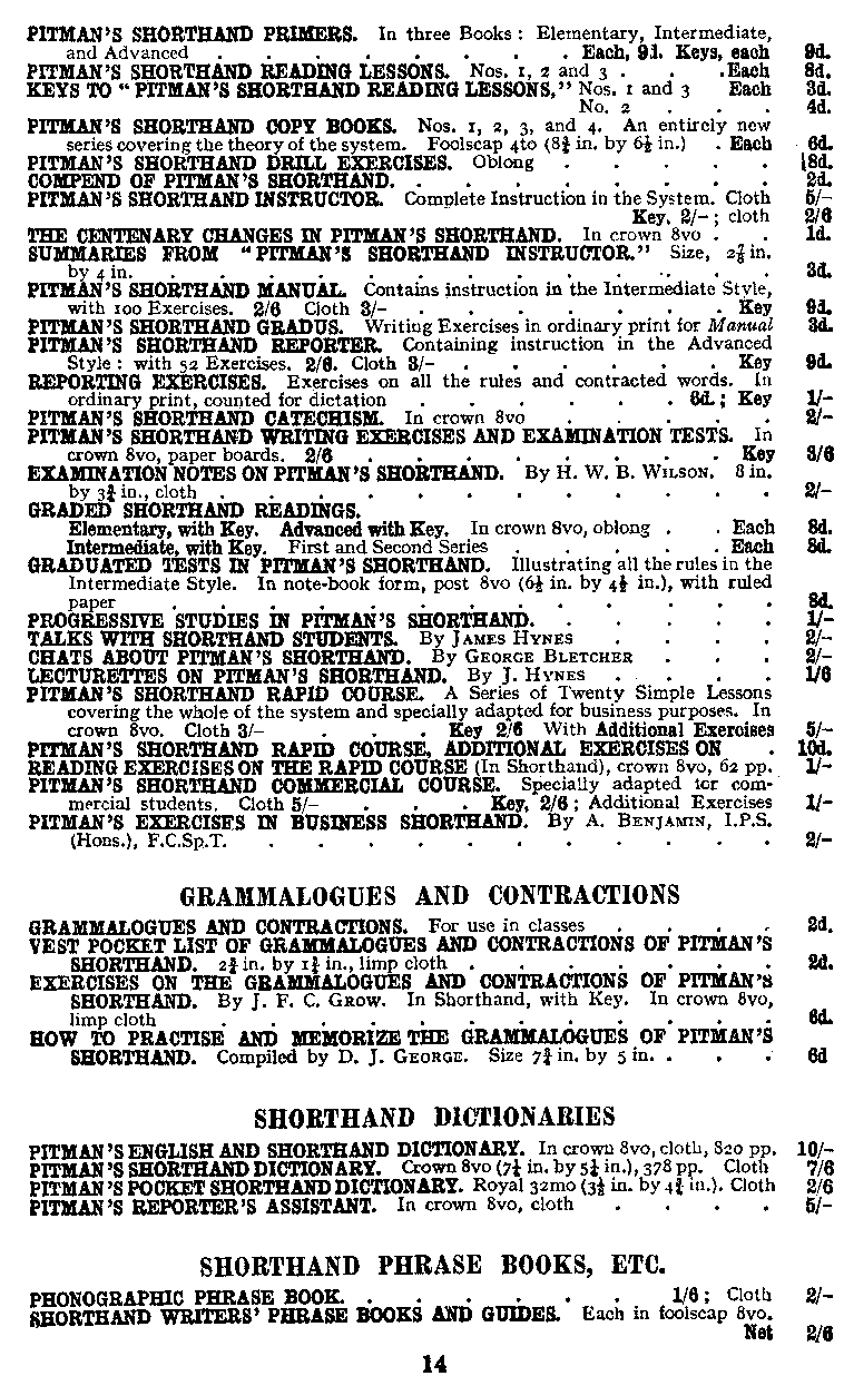 Advertisement: PITMAN HANDBOOKS: SHORTHAND DICTIONARIES, PHRASES