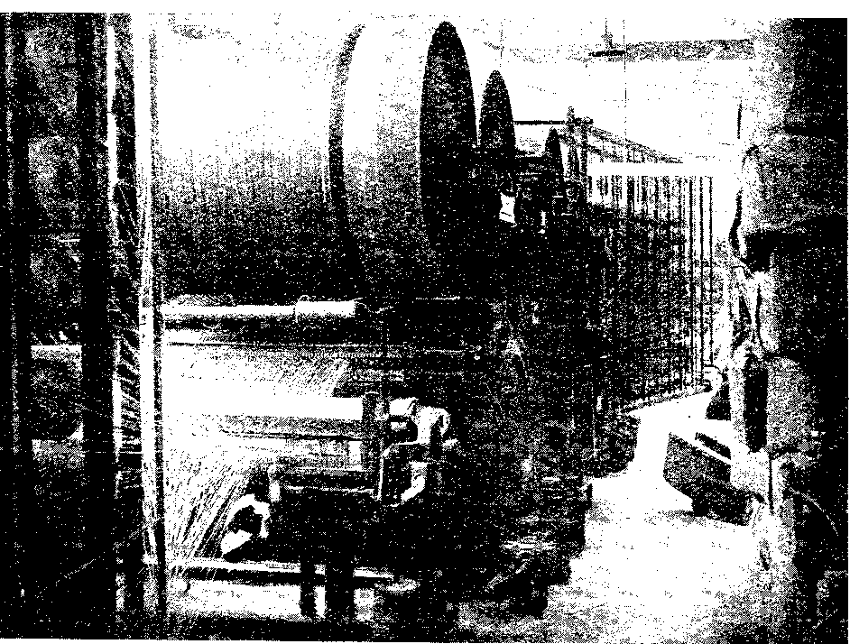 FIG. 30 A MODERN YARN DRESSING MACHINE WITH SIX STEAM-HEATED CYLINDERS