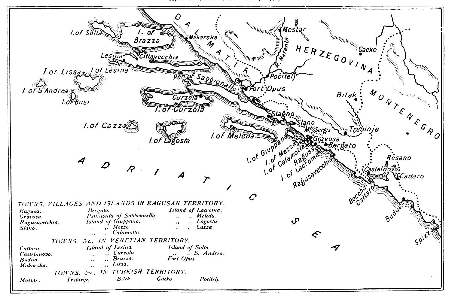 MAP OF THE RAGUSAN REPUBLIC AND NEIGHBOURING STATES.