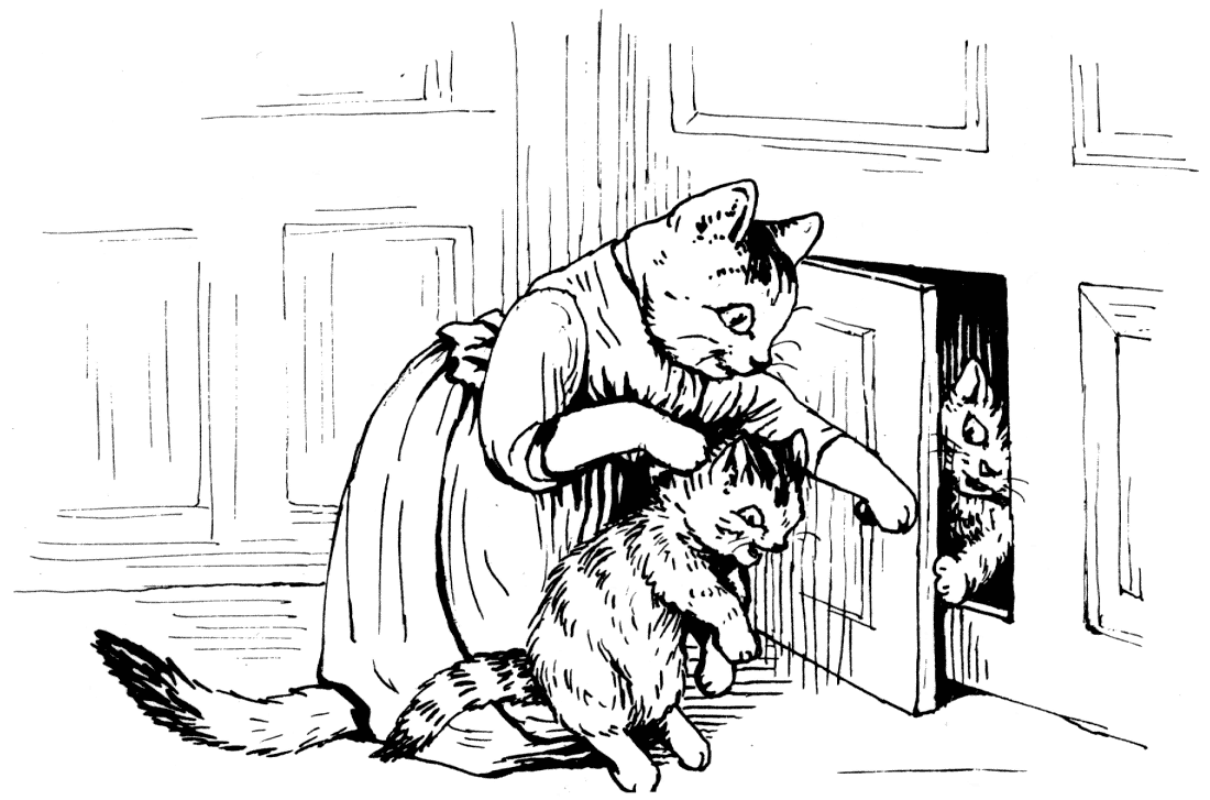 Tabitha puts her children in the cupboard Tabitha puts her children in the cupboard