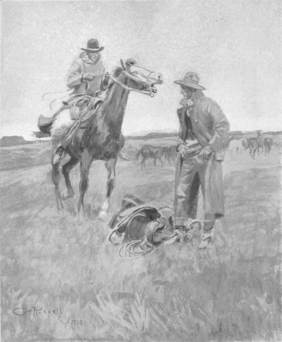Illustration: "Hell-o, Ford, where the blazes did you drop down       from?" a welcoming voice yelled.