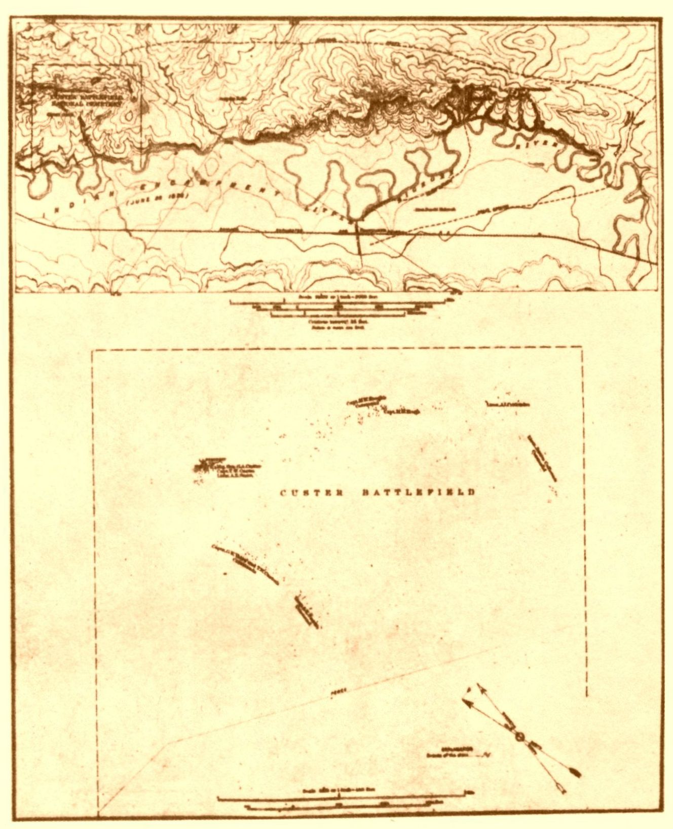 Map of the Custer Battlefield Map of the Custer Battlefield