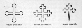 Cross pommée.  Cross crosslet.  Cross fitché.