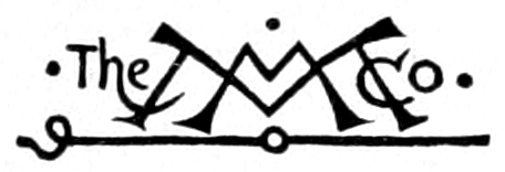 In the center, a large stylized capital 'M' superimposed over a smaller 'M,' with a bullet above both. To the left, a bullet and the word 'The;' to the right, the abbreviation 'Co.' with a bullet. Below, a line beneath the entire logo with a curl at the left end and a circle in the center, directly below the centers of the two 'M's.