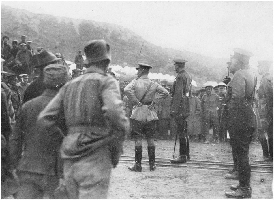 Lord Kitchener talking to some Australians at Anzac