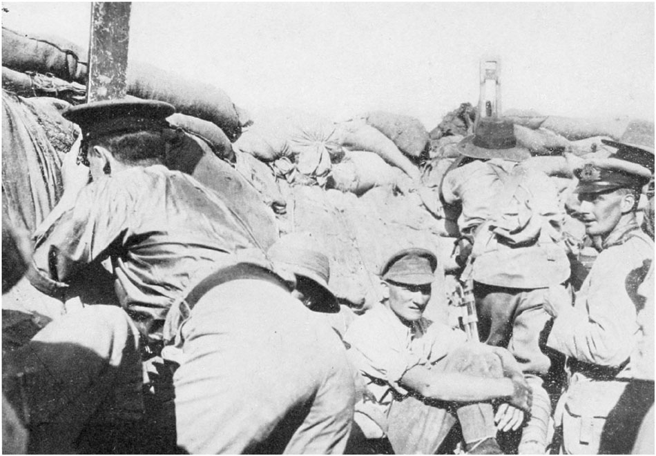 Australians in trench on Gallipoli Peninsula