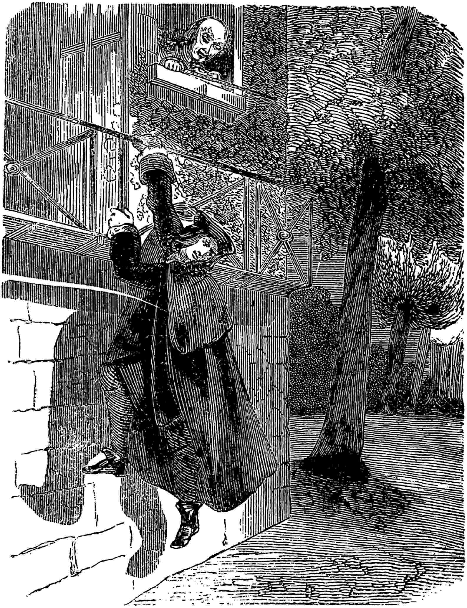 The admiral watches Charlse’s midnight departure from     the Hall.