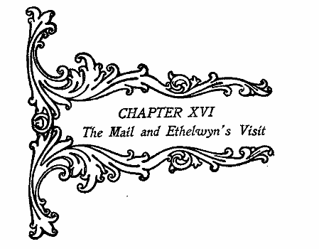 CHAPTER XVI The Mail and Ethelwyn's Visit CHAPTER XVI The Mail and Ethelwyn's Visit