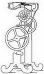 An engraving of an early clock escapement mechanism — interlocking gear wheels and a verge or anchor escapement — illustrating the mechanical timekeeping principles studied by Galileo and later refined by Huygens.