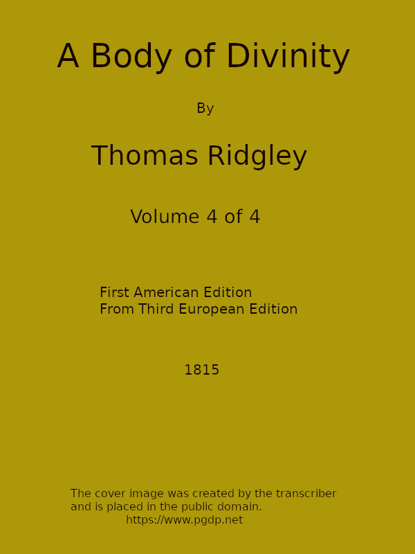 A Body of Divinity, Vol. 4 of 4