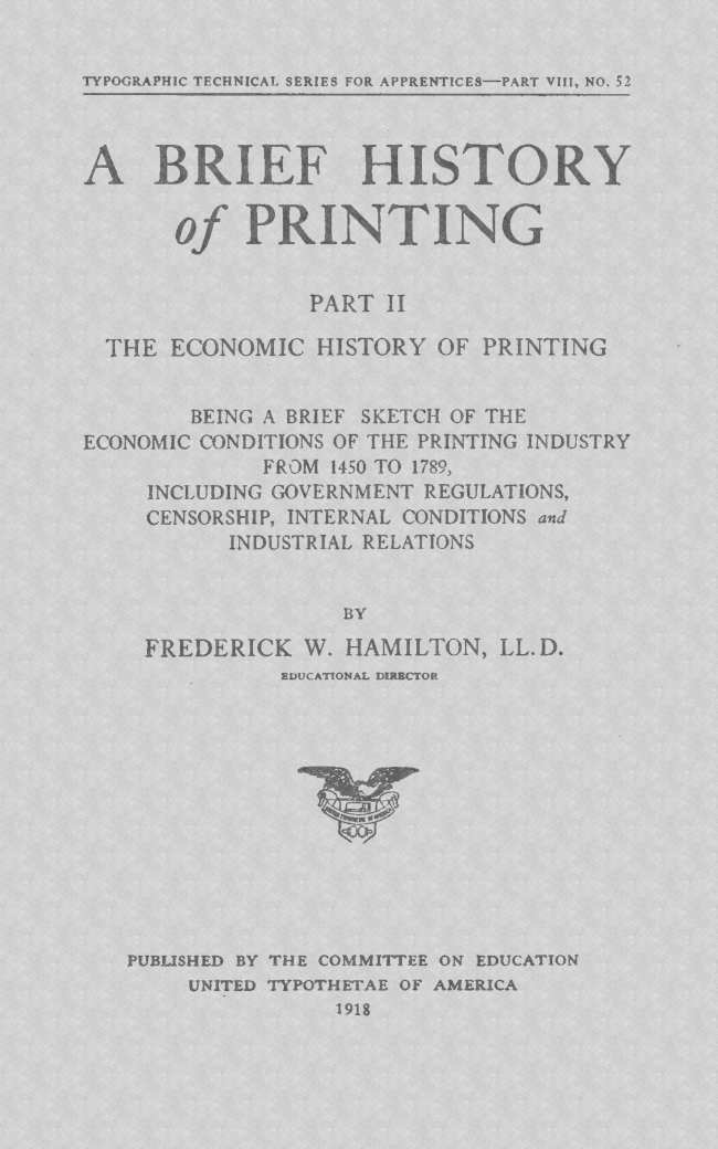 A Brief History of Printing II
