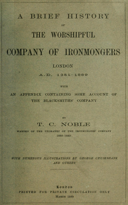 A Brief History of the Worshipful Company of Ironmongers