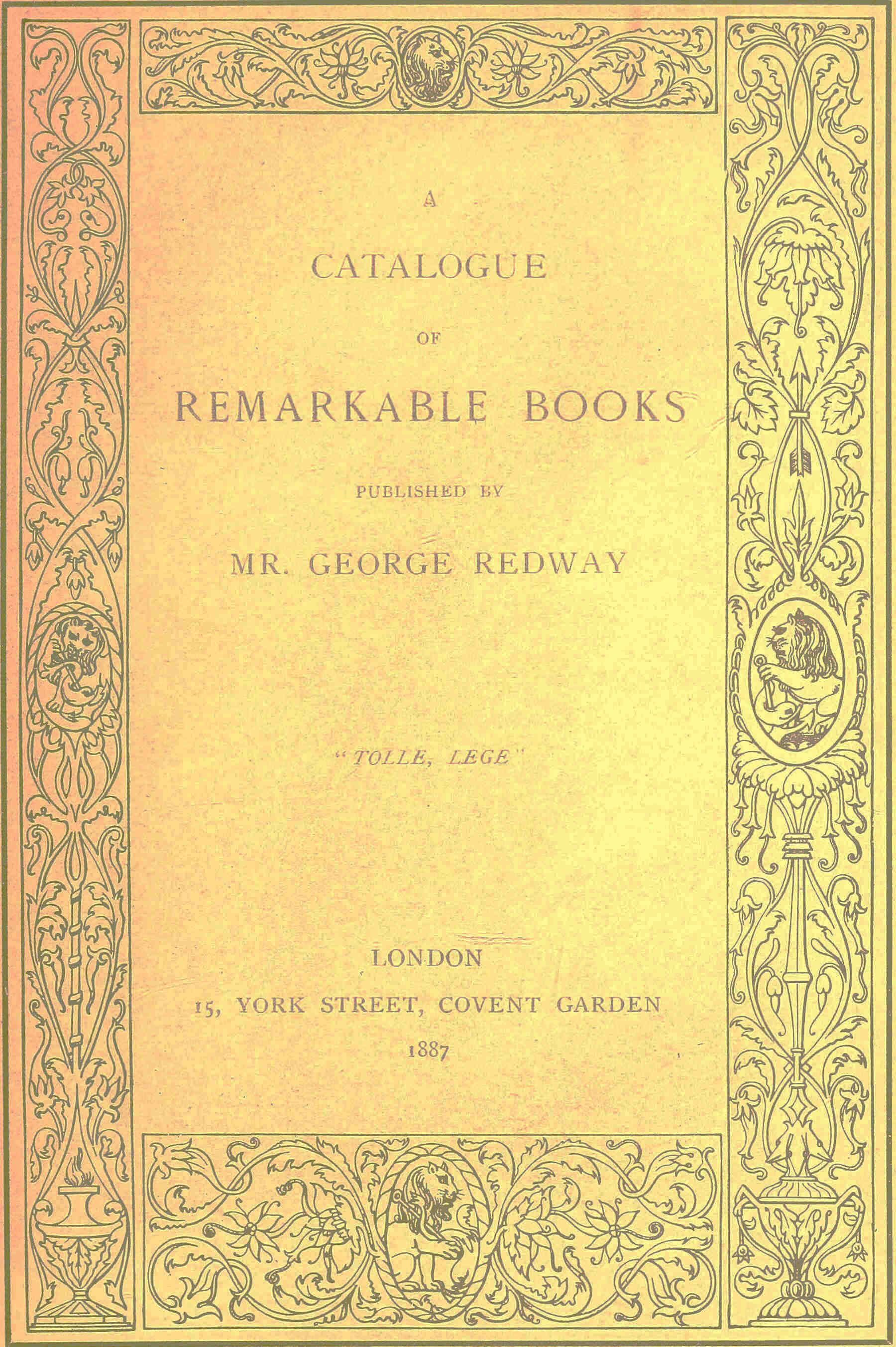 A Catalogue of Remarkable Books