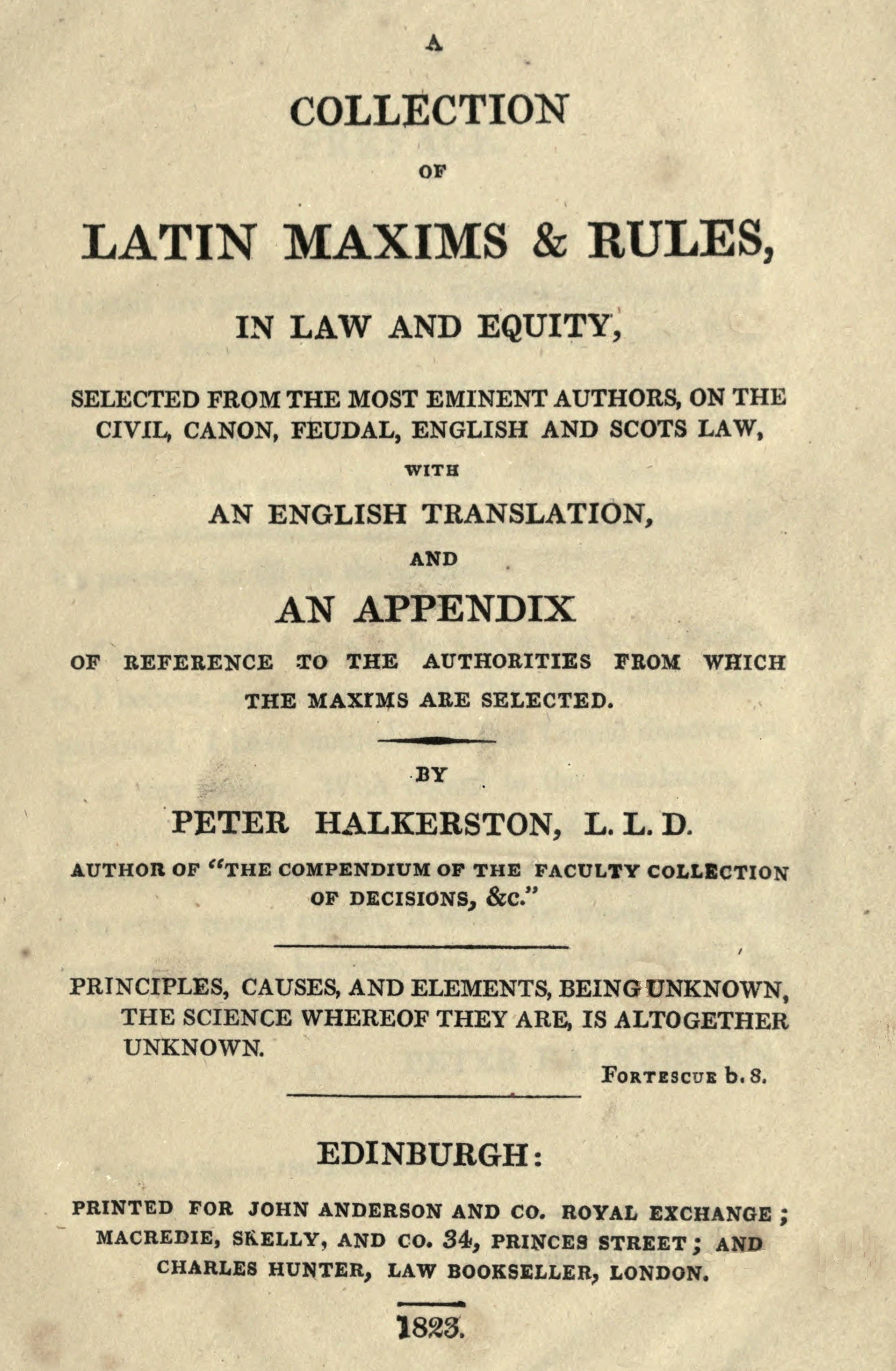 A Collection of Latin Maxims & Rules